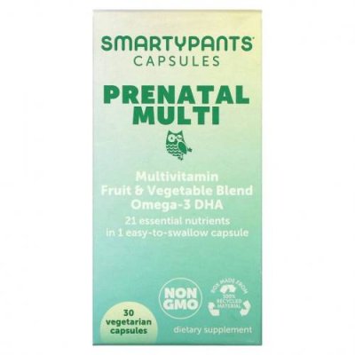 SmartyPants, Prenatal Multi, 30 вегетарианских капсул / Пренатальные витамины | Аптека | V4.Ru: Маркетплейс