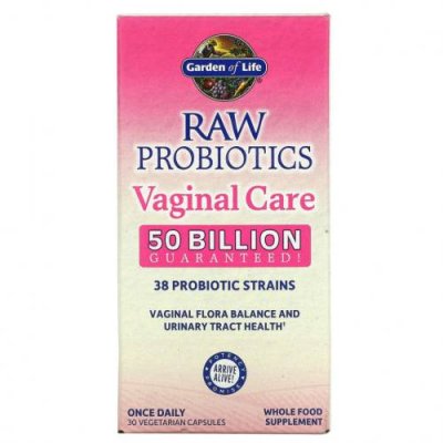 Garden of Life, RAW Probiotics, для восстановления микрофлоры влагалища, 50 млрд, 30 вегетарианских капсул / Пробиотики | Аптека | V4.Ru: Маркетплейс