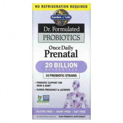 Garden of Life, Dr. Formulated Probiotics, ежедневные пренатальные витамины для приема один раз в день, 30 вегетарианских капсул / Препараты для беременных и родивших женщин | Аптека | V4.Ru: Маркетплейс