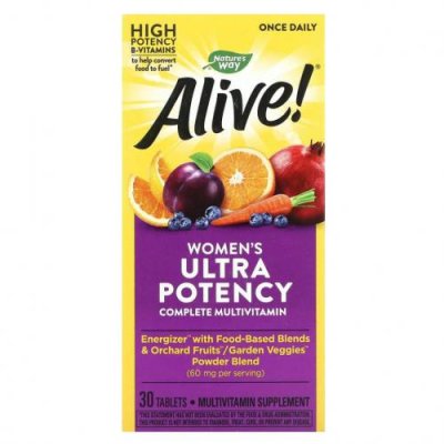 Nature's Way, Alive! Women's Ultra Potency Complete Multi-Vitamin, 30 Tablets / Женские мультивитамины | Аптека | V4.Ru: Маркетплейс