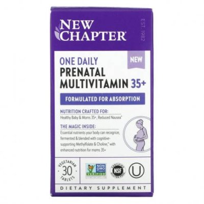 New Chapter, One Daily Prenatal Multivitamin 35+, 30 вегетарианских таблеток / Пренатальные витамины | Аптека | V4.Ru: Маркетплейс