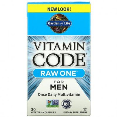 Garden of Life, Vitamin Code, Raw One для мужчин, мультивитамины для приема один раз в день, 30 вегетарианских капсул / Мужские мультивитамины | Аптека | V4.Ru: Маркетплейс