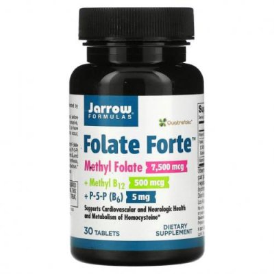 Jarrow Formulas, Folate Forte, метилфолат, метил B12 и P-5-P, 30 таблеток / Фолиевая кислота | Аптека | V4.Ru: Маркетплейс