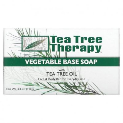 Tea Tree Therapy, Мыло на растительной основе, с маслом чайного дерева, брусок 110 г (3,9 унции) / Кусковое мыло | Аптека | V4.Ru: Маркетплейс