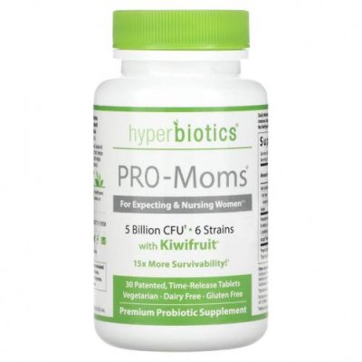 Hyperbiotics, PRO-Moms, с киви, 5 млрд КОЕ, 30 таблеток медленного высвобождения / Препараты для беременных и родивших женщин | Аптека | V4.Ru: Маркетплейс