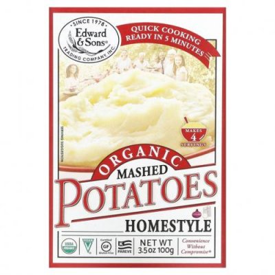 Edward & Sons, Органическое картофельное пюре Organic Mashed Potatoes, домашняя кухня, 100 г / Готовые блюда | Аптека | V4.Ru: Маркетплейс