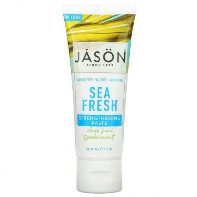 Jason Natural, Sea Fresh, укрепляющая зубная паста, со вкусом мяты, 85 г (3 унции) / Без фтора | Аптека | V4.Ru: Маркетплейс