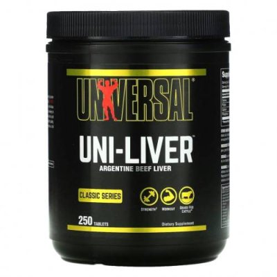 Universal Nutrition, Classic Series, Uni-Liver, аргентинская говяжья печень, 250 таблеток / Добавки для физической активности | Аптека | V4.Ru: Маркетплейс