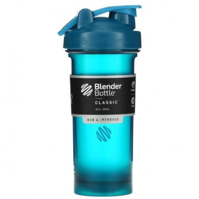 Blender Bottle, Classic with Loop, классический шейкер с петелькой, океанический голубой, 828 мл (28 унций) / Бутылки, шейкеры и вода | Аптека | V4.Ru: Маркетплейс