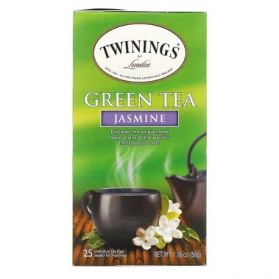 Twinings, Зеленый чай , жасмин 25 чайных пакетиков, 1.76 унции (50 г) / Зеленый чай, продукты | Аптека | V4.Ru: Маркетплейс