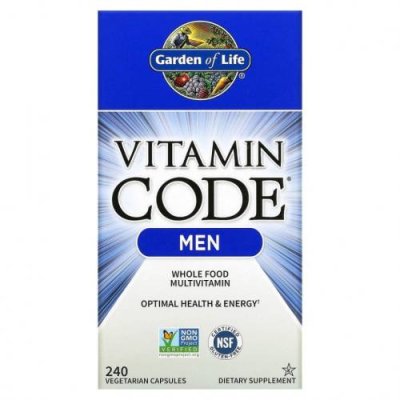 Garden of Life, Vitamin Code, мультивитамины из цельных продуктов для мужчин, 240 вегетарианских капсул / Мужские мультивитамины | Аптека | V4.Ru: Маркетплейс