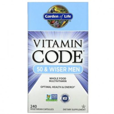 Garden of Life, Vitamin Code, мультивитамины из цельных продуктов для мужчин от 50 лет, 240 вегетарианских капсул / Мужские мультивитамины | Аптека | V4.Ru: Маркетплейс