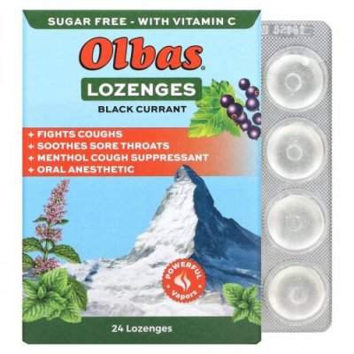 Olbas Therapeutic, Леденцы без сахара со вкусом черной смородины, максимальная эффективность, 24 леденца / Пастилки от кашля и боли в горле | Аптека | V4.Ru: Маркетплейс