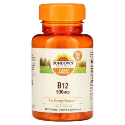 Sundown Naturals, B-12, 500 мкг, 200 таблеток / B12 | Аптека | V4.Ru: Маркетплейс