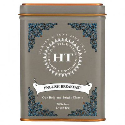 Harney & Sons, English Breakfast, чайная смесь HT, черный чай, 20 пакетиков, 40 г (1,4 унции) / Чай Английский завтрак | Аптека | V4.Ru: Маркетплейс