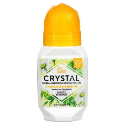 Crystal Body Deodorant, Натуральный шариковый дезодорант с ромашкой и зеленым чаем, 2,25 жидкой унции (66 мл) / Дезодоранты | Аптека | V4.Ru: Маркетплейс