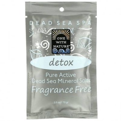 One with Nature, Dead Sea Spa, Mineral Salts, Detox, Fragrance Free , 2.5 oz (70 g) / Минеральная ванна | Аптека | V4.Ru: Маркетплейс