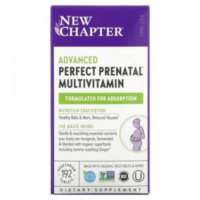 New Chapter, Perfect Prenatal, улучшенный мультивитаминный комплекс для беременных, 192 вегетарианских таблетки / Пренатальные витамины | Аптека | V4.Ru: Маркетплейс