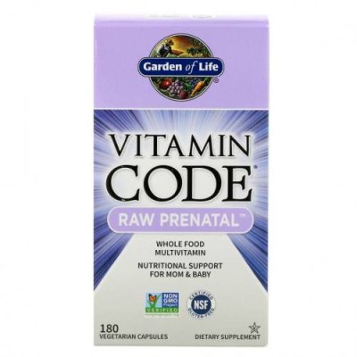 Garden of Life, Vitamin Code, RAW Prenatal, 180 вегетарианских капсул / Пренатальные витамины | Аптека | V4.Ru: Маркетплейс