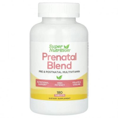 Super Nutrition, Смесь PreNatal, 180 таблеток / Препараты для беременных и родивших женщин | Аптека | V4.Ru: Маркетплейс