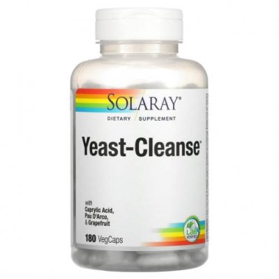 Solaray, Yeast-Cleanse, 180 растительных капсул / Препараты с кандида и дрожжами | Аптека | V4.Ru: Маркетплейс