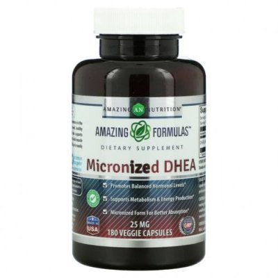 Amazing Nutrition, Микронизированный ДГЭА, 25 мг, 180 растительных капсул / DHEA | Аптека | V4.Ru: Маркетплейс