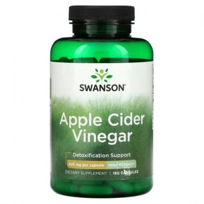 Swanson, Apple Cider Vinegar, Detoxification Support, 625 mg, 180 Capsules / Яблочный уксус | Аптека | V4.Ru: Маркетплейс