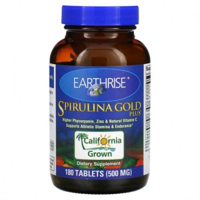 Earthrise, Spirulina Gold Plus, 500 мг, 180 таблеток / Спирулина | Аптека | V4.Ru: Маркетплейс