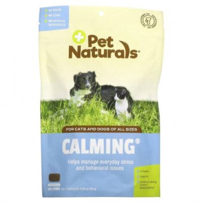 Pet Naturals of Vermont, добавка для собак и кошек, с успокаивающим эффектом, 160 жевательных таблеток, 240 г (8,46 унции) / Витамины и минералы для питомцев | Аптека | V4.Ru: Маркетплейс