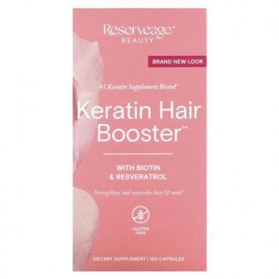 ReserveAge Nutrition, Keratin Hair Booster с биотином и ресвератролом, 120 капсул / Биотин | Аптека | V4.Ru: Маркетплейс