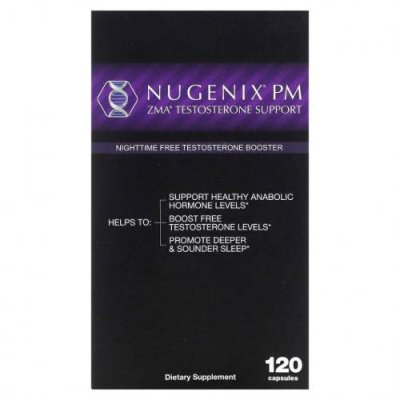 Nugenix, ZMA Testosterone Booster, Nightime Free Testosterone Booster, 120 Capsules / Тестостерон | Аптека | V4.Ru: Маркетплейс