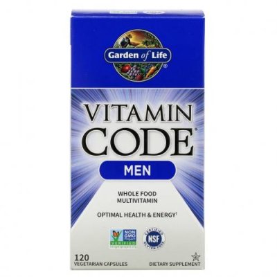 Garden of Life, Vitamin Code, мультивитамины из цельных продуктов для мужчин, 120 вегетарианских капсул / Мужские мультивитамины | Аптека | V4.Ru: Маркетплейс