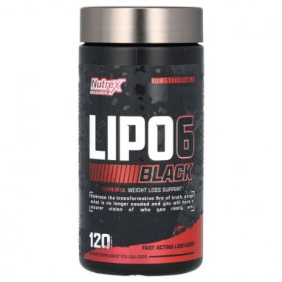 Nutrex Research, LIPO-6 Black, экстремальная эффективность, 120 черных капсул / Жиросжигатели | Аптека | V4.Ru: Маркетплейс