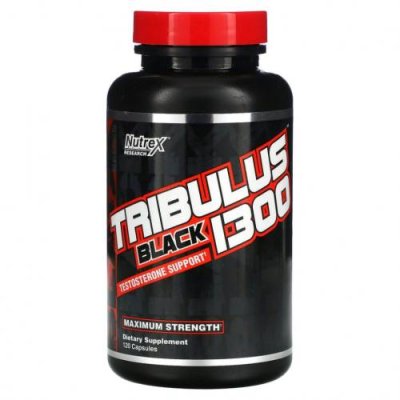 Nutrex Research, Tribulus Black 1300, поддержка уровня тестостерона, 120 капсул / Тестостерон | Аптека | V4.Ru: Маркетплейс