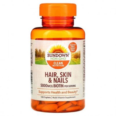 Sundown Naturals, Волосы, кожа и ногти, 120 капсуловидных таблеток / Препараты для волос, кожи и ногтей | Аптека | V4.Ru: Маркетплейс