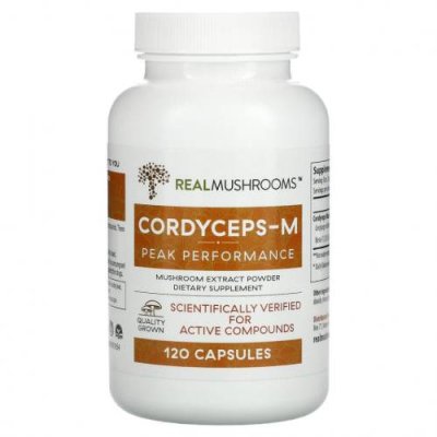 Real Mushrooms, Cordycep-M, Peak Performance, 120 капсул / Кордицепс | Аптека | V4.Ru: Маркетплейс