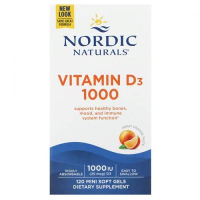 Nordic Naturals, Витамин D3, апельсин, 1000 МЕ, 120 штук / D3 (холекальциферол) | Аптека | V4.Ru: Маркетплейс