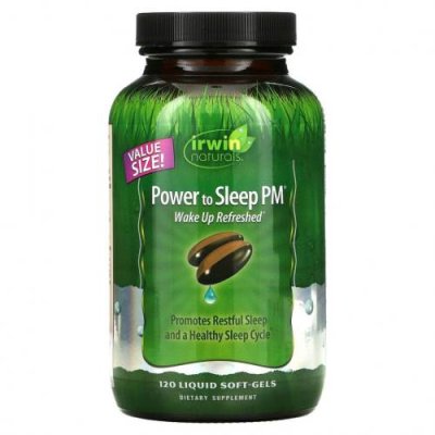 Irwin Naturals, Power to Sleep PM, 120 мягких желатиновых капсул с жидкостью / Снотворные | Аптека | V4.Ru: Маркетплейс