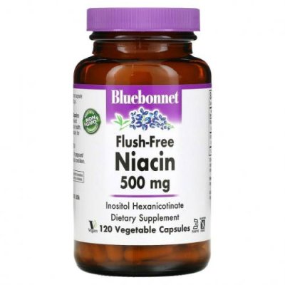 Bluebonnet Nutrition, Ниацин, не вызывающий смывания, 500 мг, 120 растительных капсул / B3 Ниацин | Аптека | V4.Ru: Маркетплейс