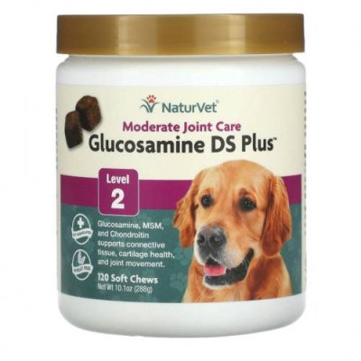 NaturVet, Glucosamine DS Plus, средний уровень поддержки, уровень 2, 120 мягких жевательных конфет, 10,1 унций (288 г) / Витамины и минералы для питомцев | Аптека | V4.Ru: Маркетплейс