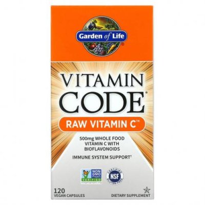 Garden of Life, Vitamin Code, витамин C RAW, 250 мг, 120 веганских капсул / Витамин С | Аптека | V4.Ru: Маркетплейс