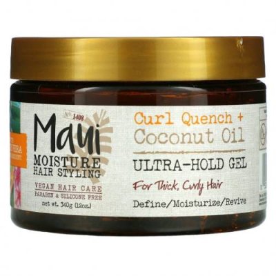 Maui Moisture, Curl Quench + Coconut Oil, гель ультра фиксации, 340 г (12 унций) / Гель | Аптека | V4.Ru: Маркетплейс