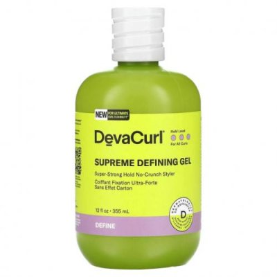 DevaCurl, Supreme Defining Gel, стайлер для укладки волос сверхсильной фиксации, 355 мл (12 жидк. Унций) / Гель | Аптека | V4.Ru: Маркетплейс