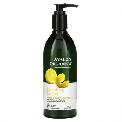 Avalon Organics, Hand & Body Lotion, Refreshing Lemon, 12 oz (340 ml) / Лосьон | Аптека | V4.Ru: Маркетплейс