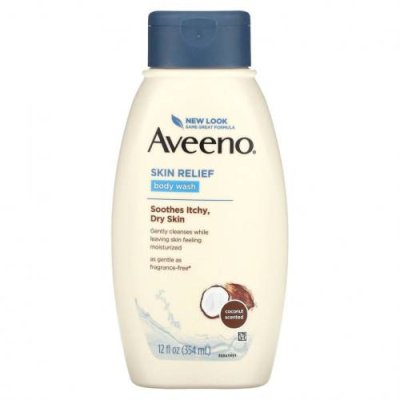 Aveeno, Skin Relief Gentle Scent Body Wash, Nourishing Coconut, 12 fl oz (354 ml) / Гель для тела и гель для душа | Аптека | V4.Ru: Маркетплейс