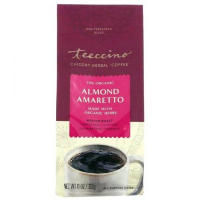 Teeccino, Травяной кофе из цикория, амаретто с миндалем, средней обжарки, без кофеина, 312 г (11 унций) / Травяные заменители кофе | Аптека | V4.Ru: Маркетплейс