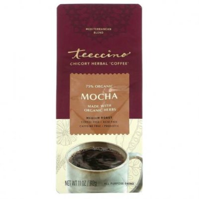 Teeccino, травяной кофе из цикория, мокка, средней прожарки, без кофеина, 312 г (11 унций) / Травяные заменители кофе | Аптека | V4.Ru: Маркетплейс