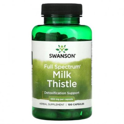 Swanson, Full Spectrum Milk Thistle, Detoxification, 500 mg, 100 Capsules / Расторопша пятнистая | Аптека | V4.Ru: Маркетплейс