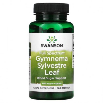 Swanson, Gymnema Sylvestre Leaf, полный спектр действия, 400 мг, 100 капсул / Джимнема | Аптека | V4.Ru: Маркетплейс