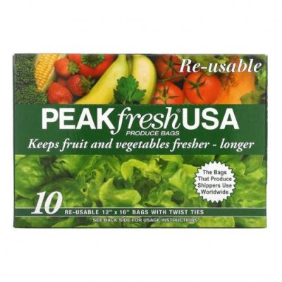 PEAKfresh USA, многоразовые пакеты с затяжками для хранения продуктов, 10 шт. / Хранение пищи и контейнеры | Аптека | V4.Ru: Маркетплейс